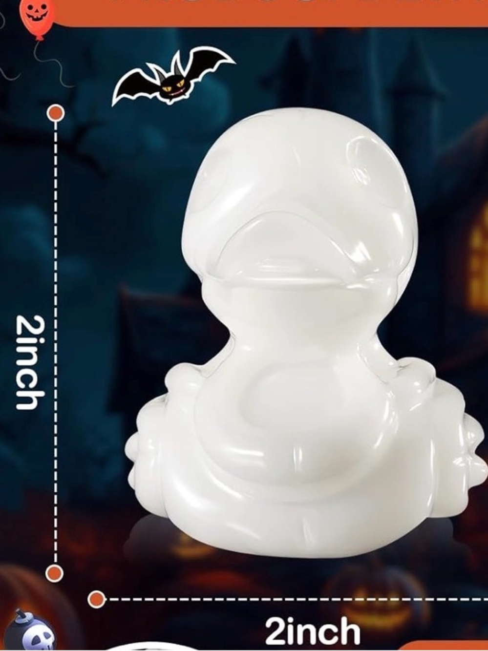 Set of 6 GLOW IN THE DARK Skeleton Rubber Ducks - Picture 2 of 4